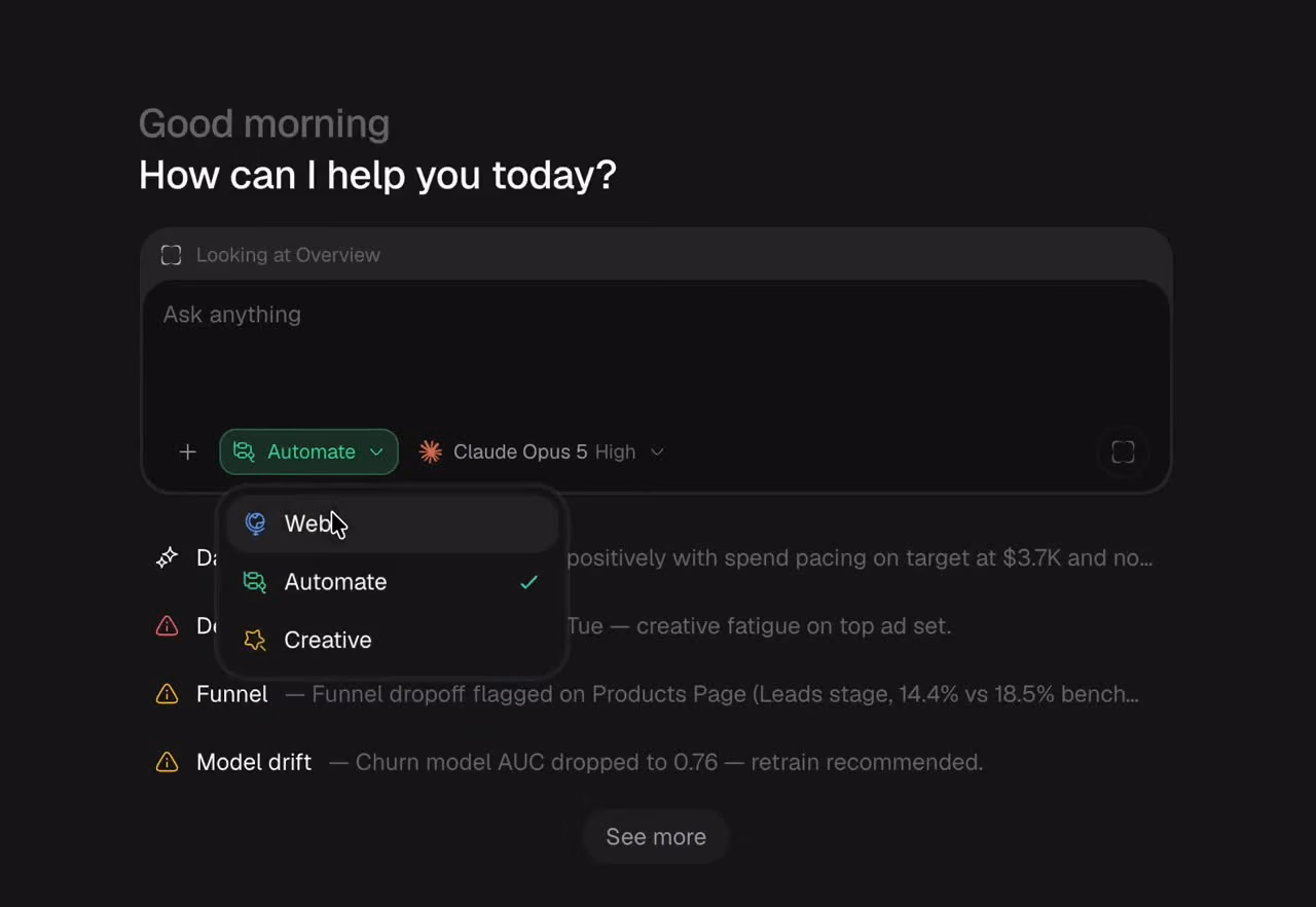 Marketing — The agent console