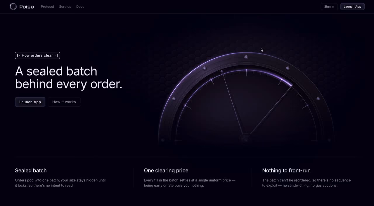Poise — A sealed batch per order